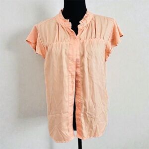 Dear John Peach Button-Up Women's Top